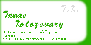 tamas kolozsvary business card